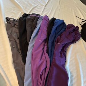 Assorted Scrub Pants Bundle in Purple, Lavender, Blue, Black, Gray